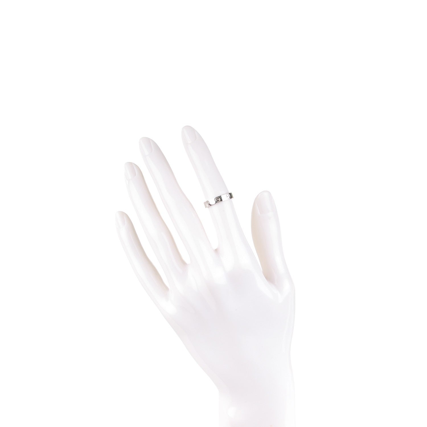 Cartier 18K White Gold 4mm LOVE Wedding Band Ring 48 4.5 2 of 4