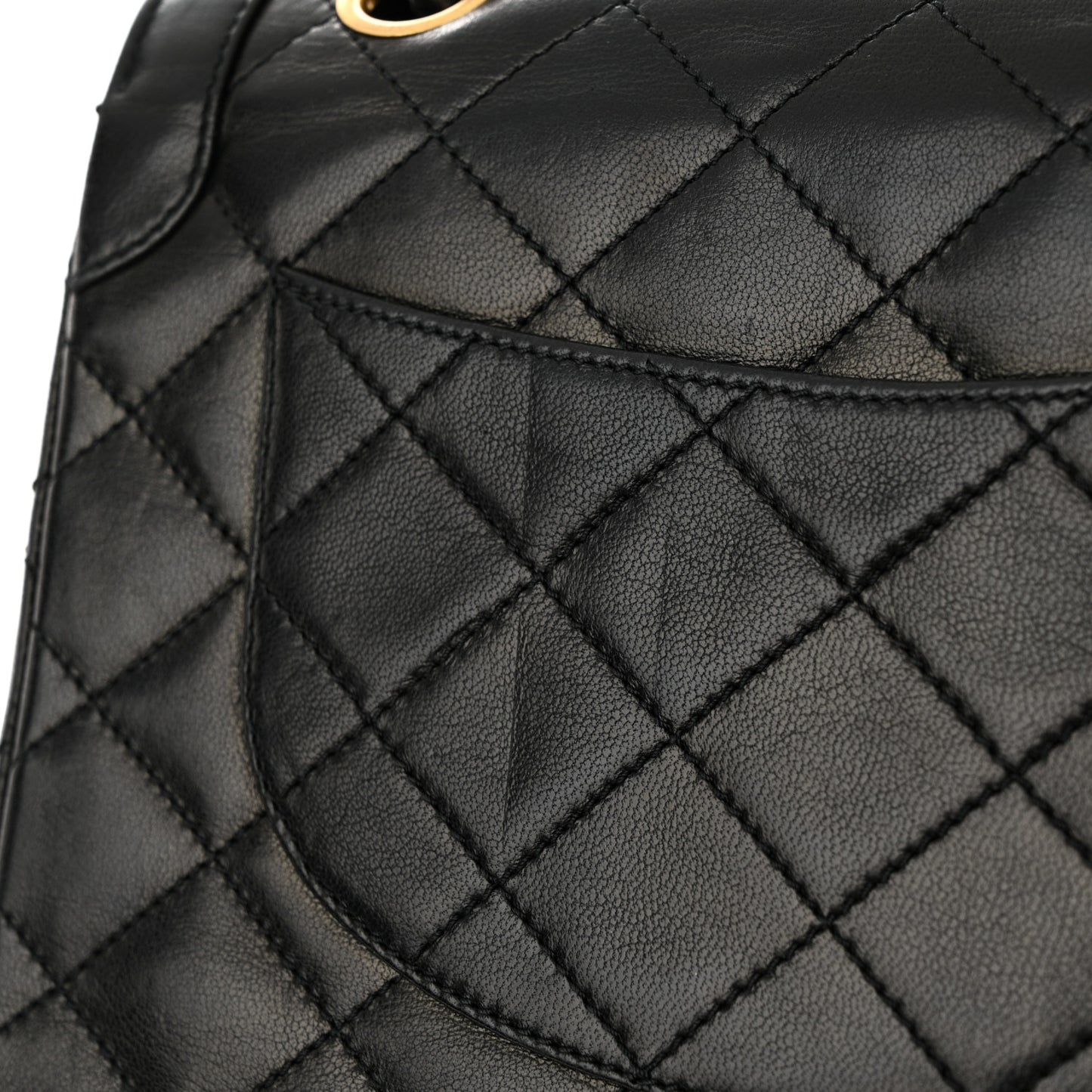 Lambskin Quilted Small Double Flap Bag Black