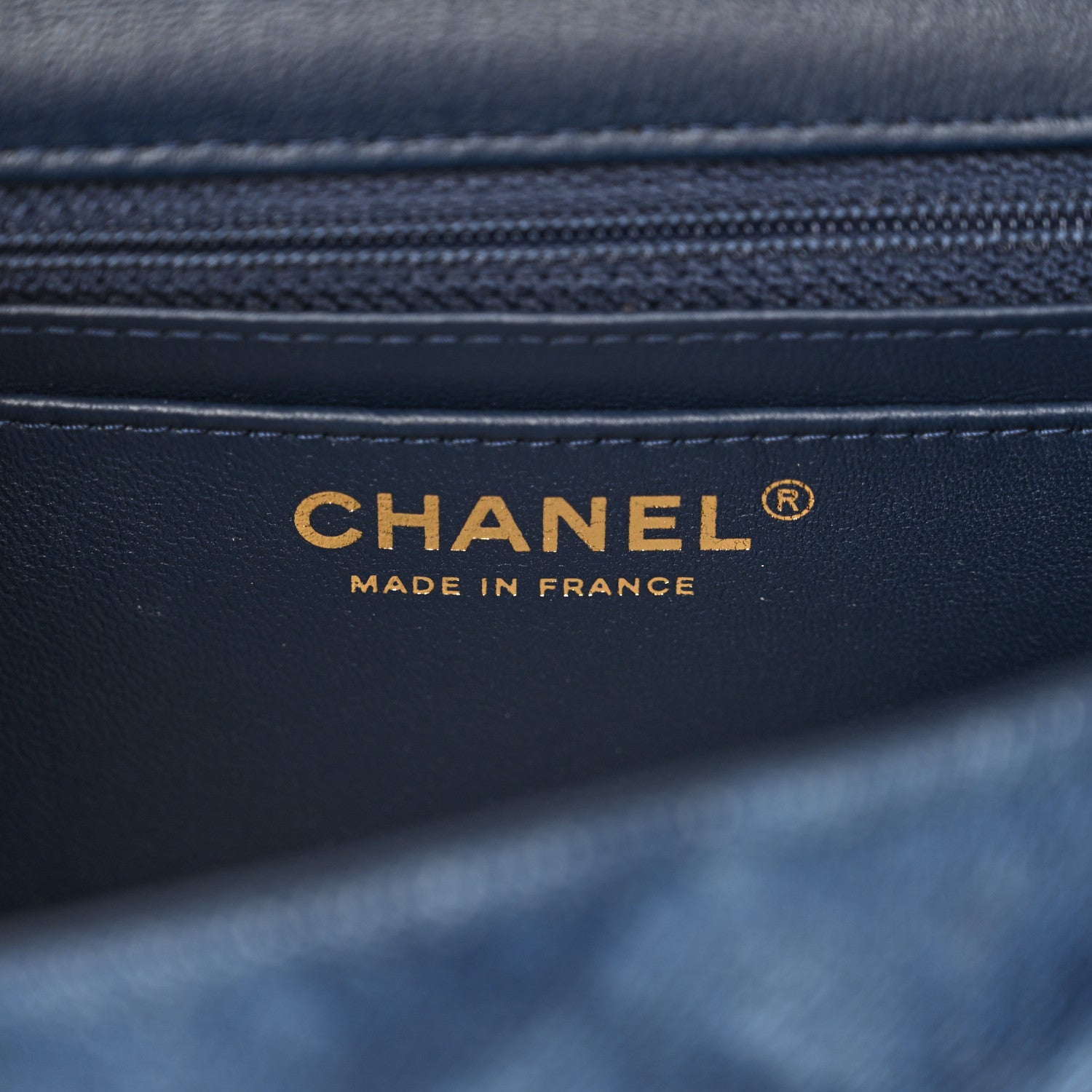 Chanel Printed Denim Quilted Mini Rectangular Flap Dark Blue 6 of 11