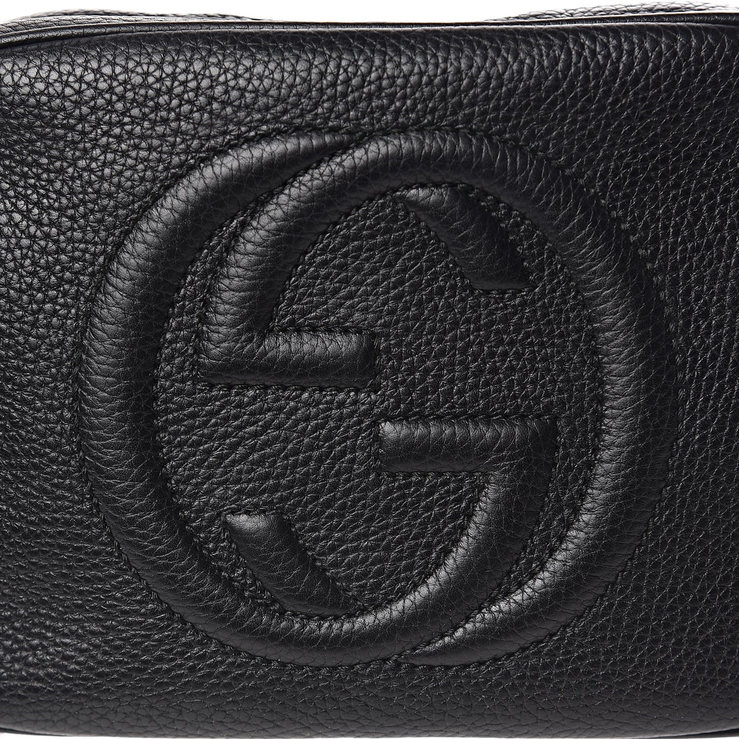 Pebbled Calfskin Small Soho Disco Bag Black