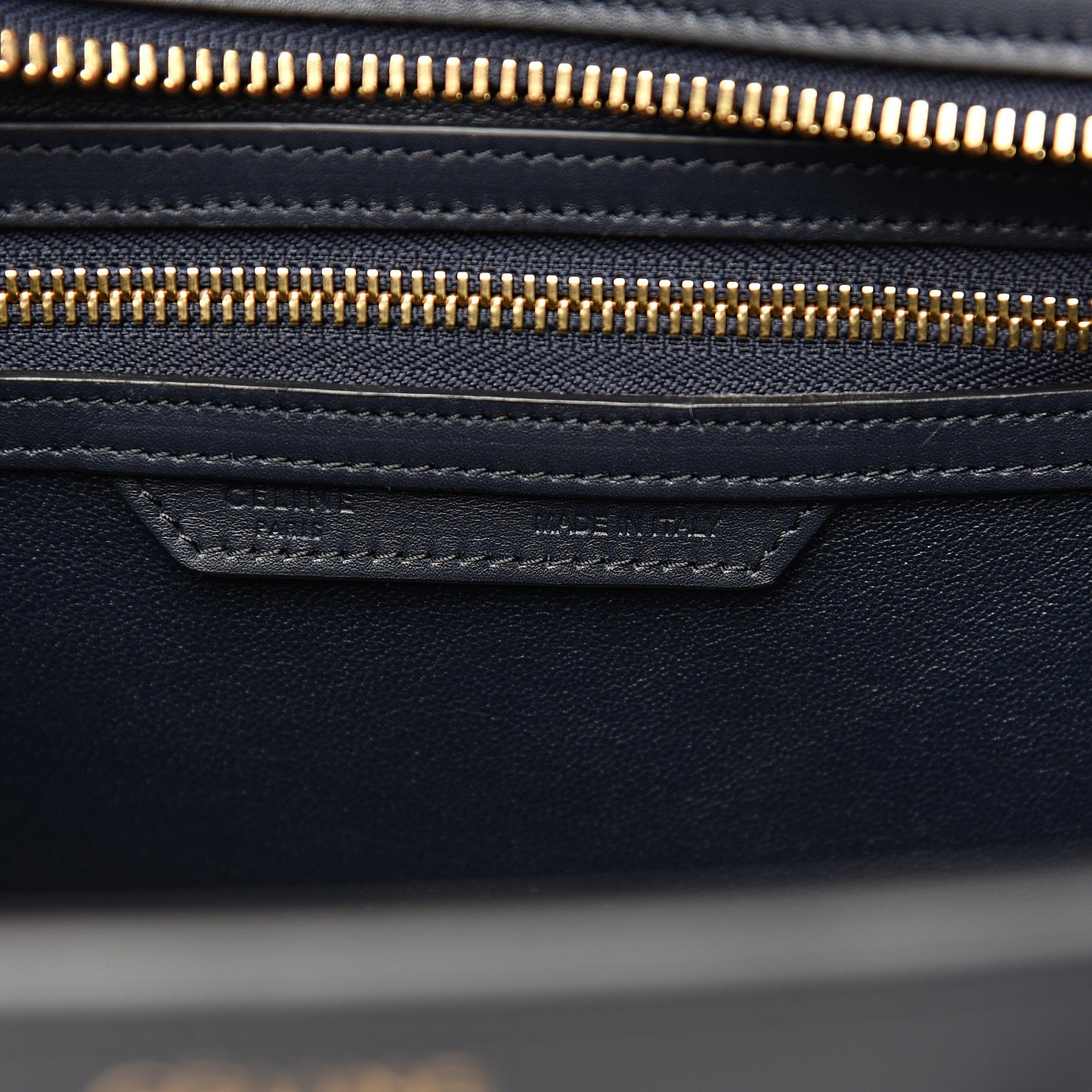 Smooth Calfskin Striped Canvas Micro Luggage Navy Blue