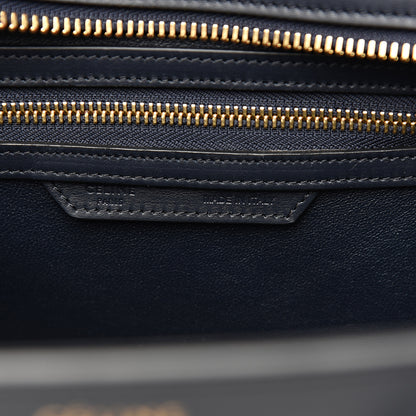 Celine Smooth Calfskin Striped Canvas Micro Luggage Navy Blue 5 of 13