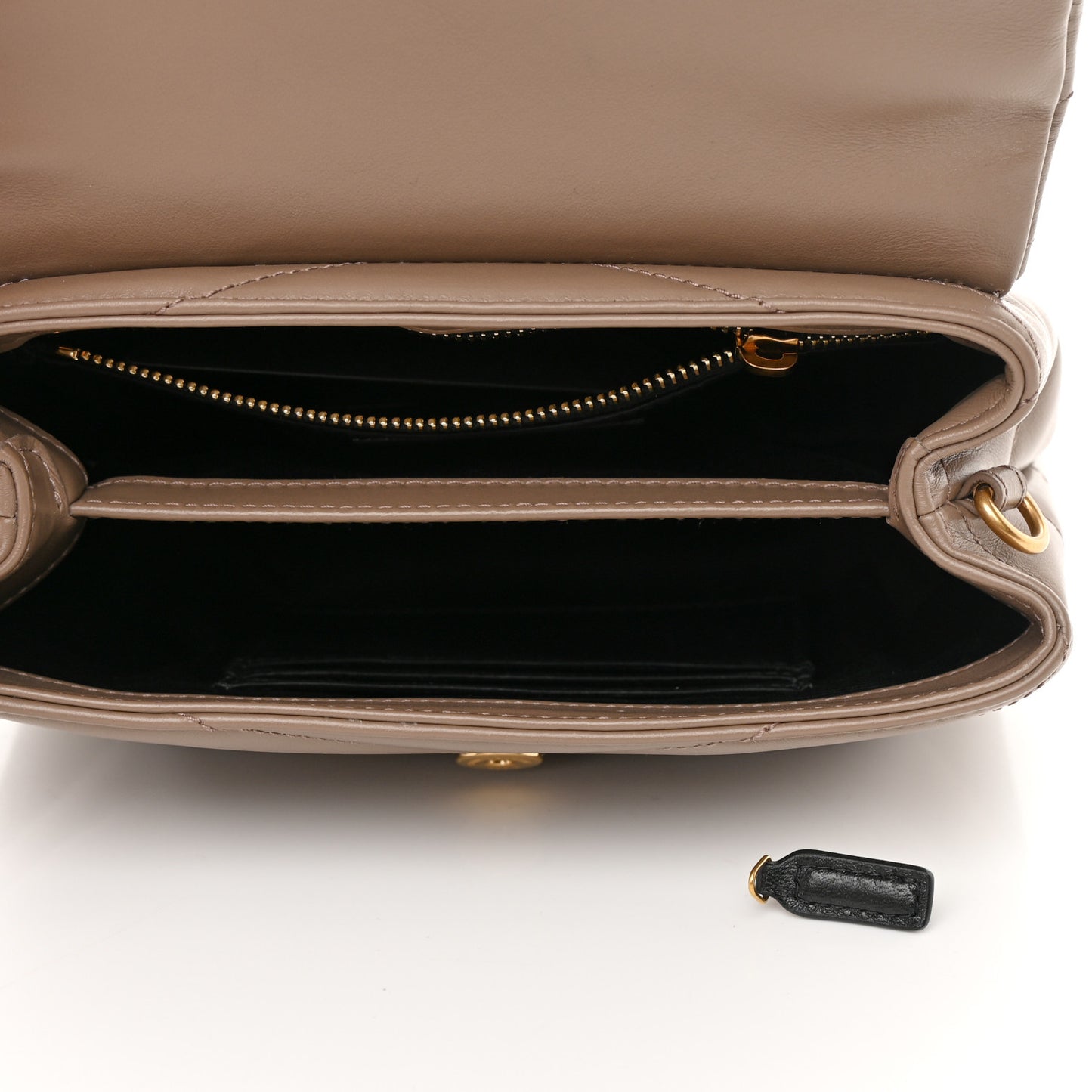Calfskin Y Quilted Monogram Toy Loulou Crossbody Bag Taupe