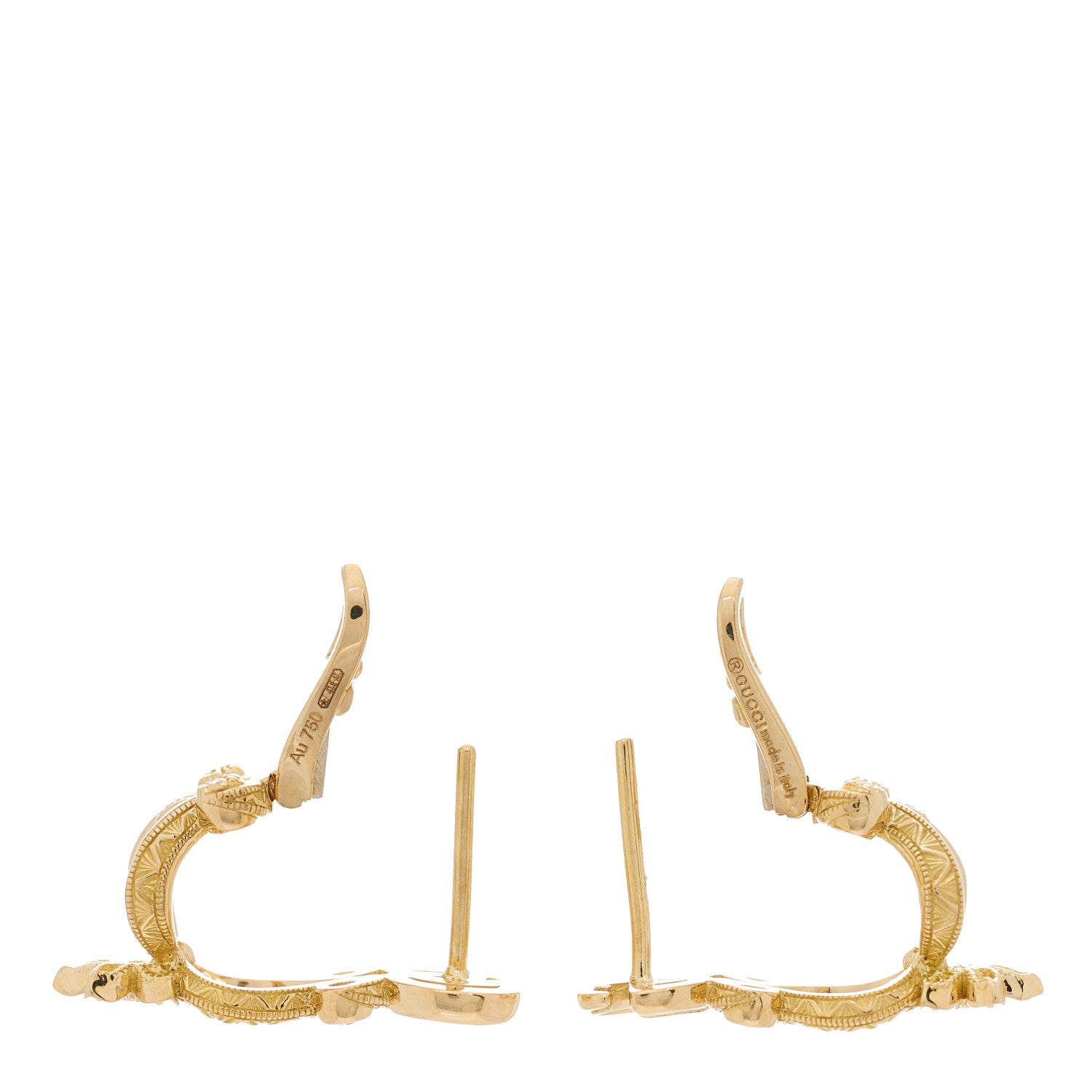 Gucci 18K Yellow Gold Diamond Flora Pave Earrings 3 of 3