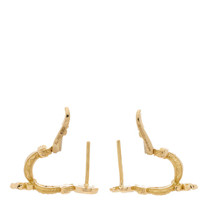 Gucci 18K Yellow Gold Diamond Flora Pave Earrings 3 of 3