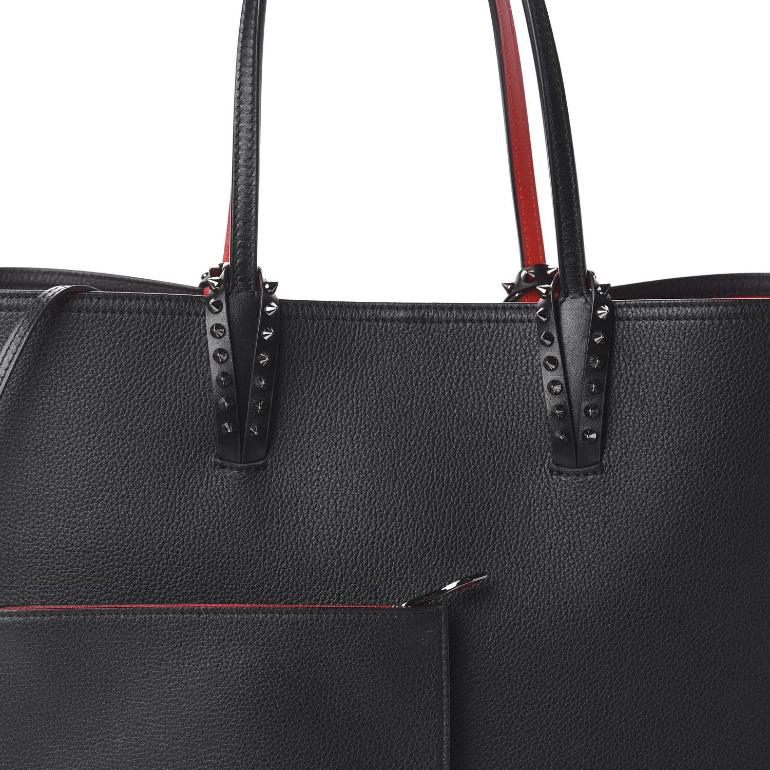 Christian Louboutin Calfskin Spikes East West Cabata Tote Black 6 of 8