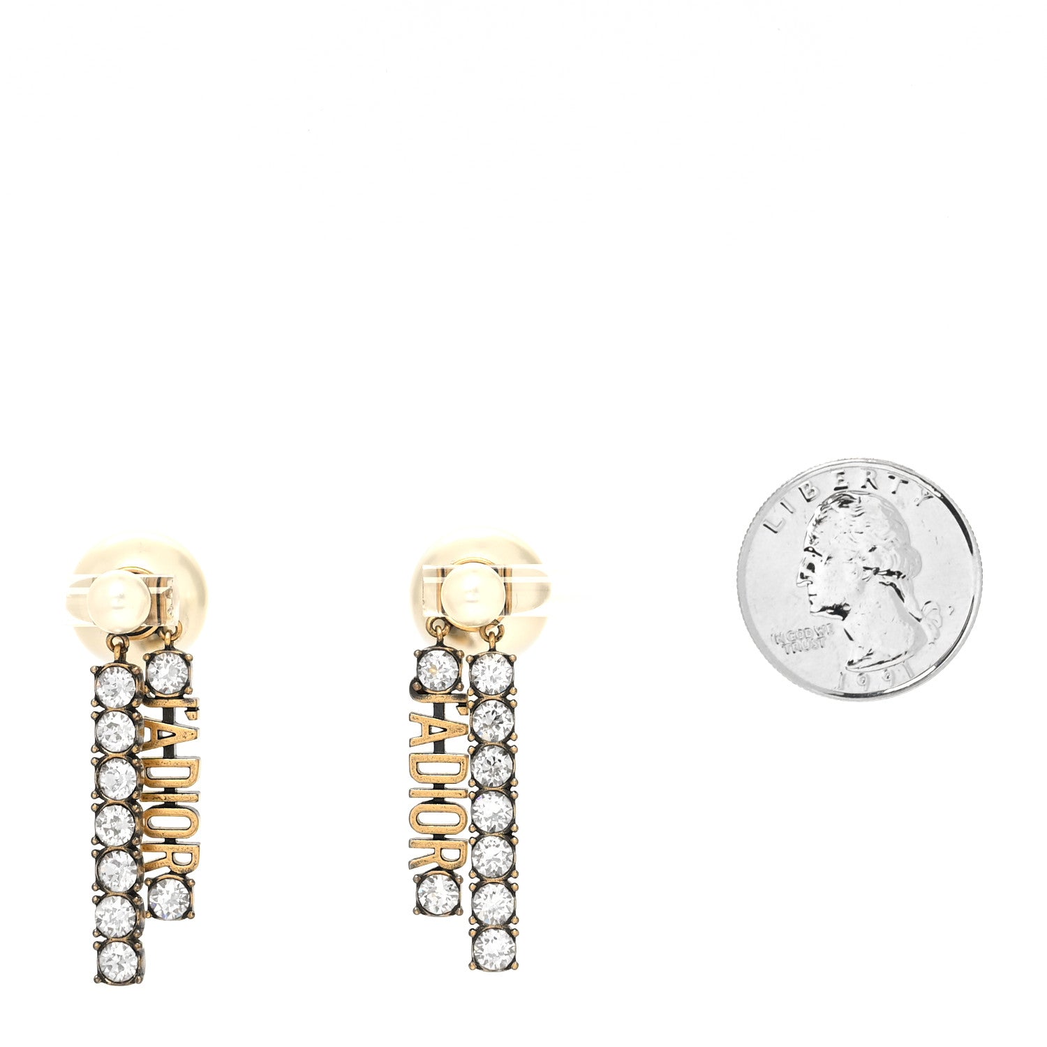 Christian Dior Pearl Crystal J'Adior Tribales Earrings Antique Gold 2 of 4