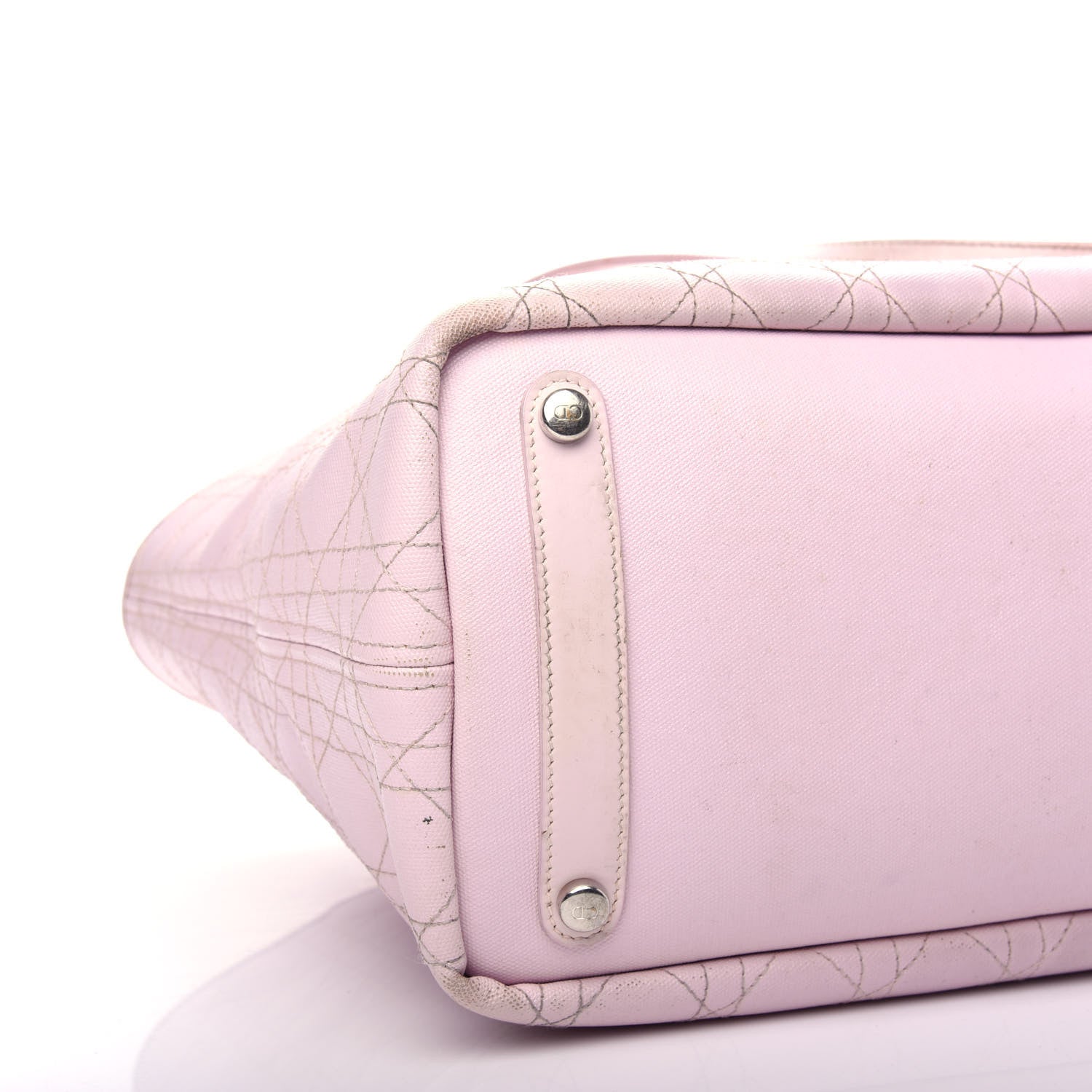 Christian Dior Coated Canvas Cannage Panarea Shopping Tote Pink 12 of 14