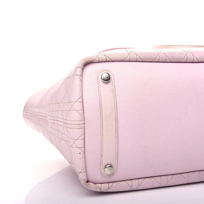 Christian Dior Coated Canvas Cannage Panarea Shopping Tote Pink 12 of 14