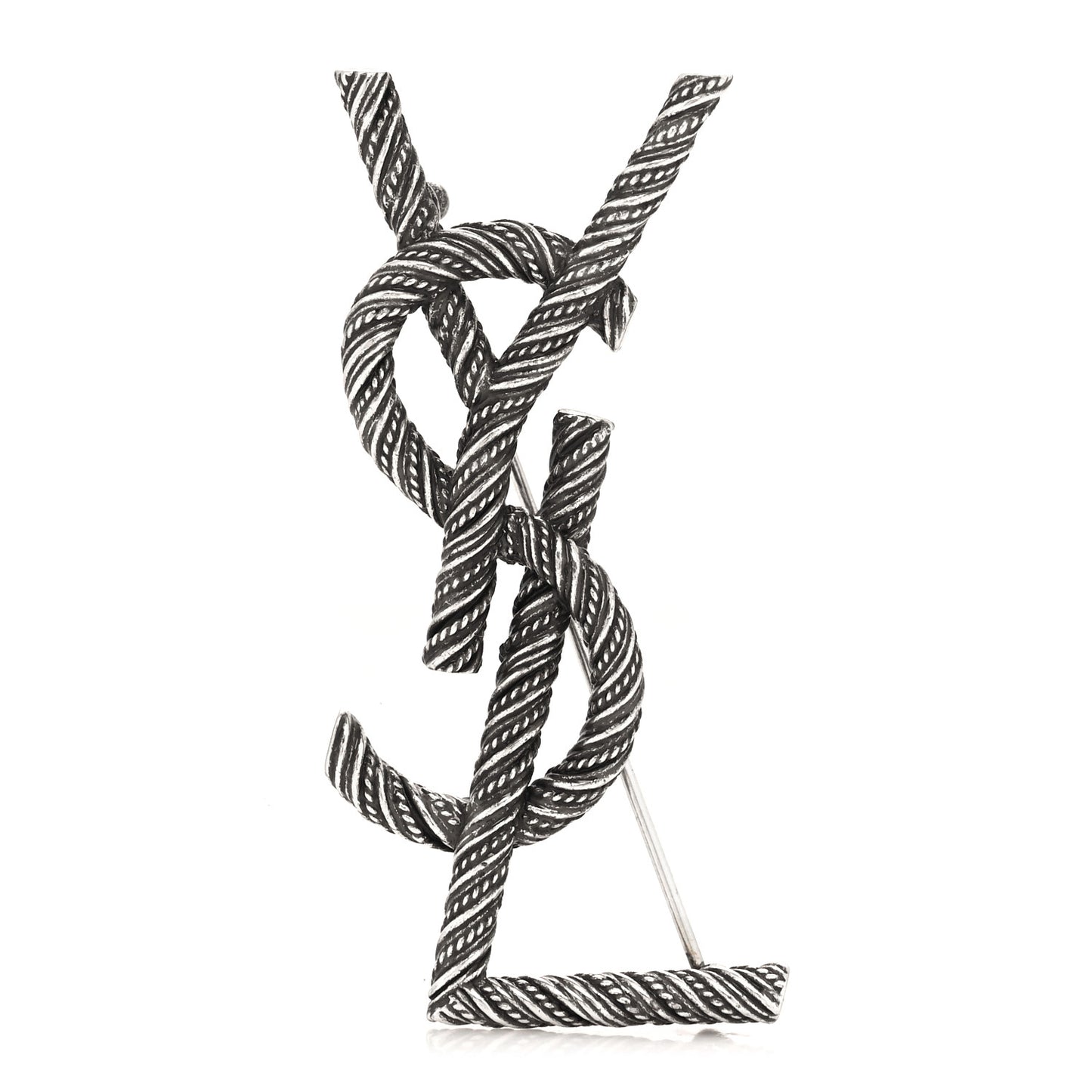 Brass Cassandre Opyum YSL Twisted Brooch Silver