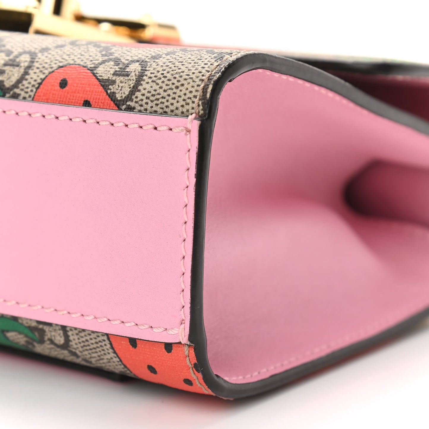 GG Supreme Monogram Strawberry Small Padlock Shoulder Bag