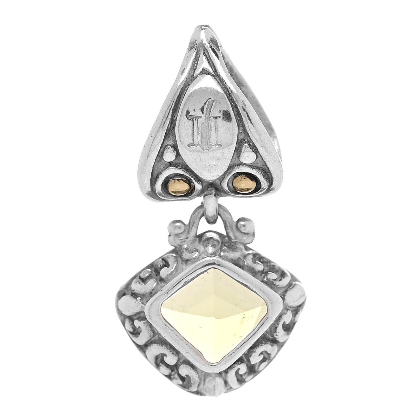 Sterling Silver 18K Yellow Gold Peridot Jaisalmer Pendant