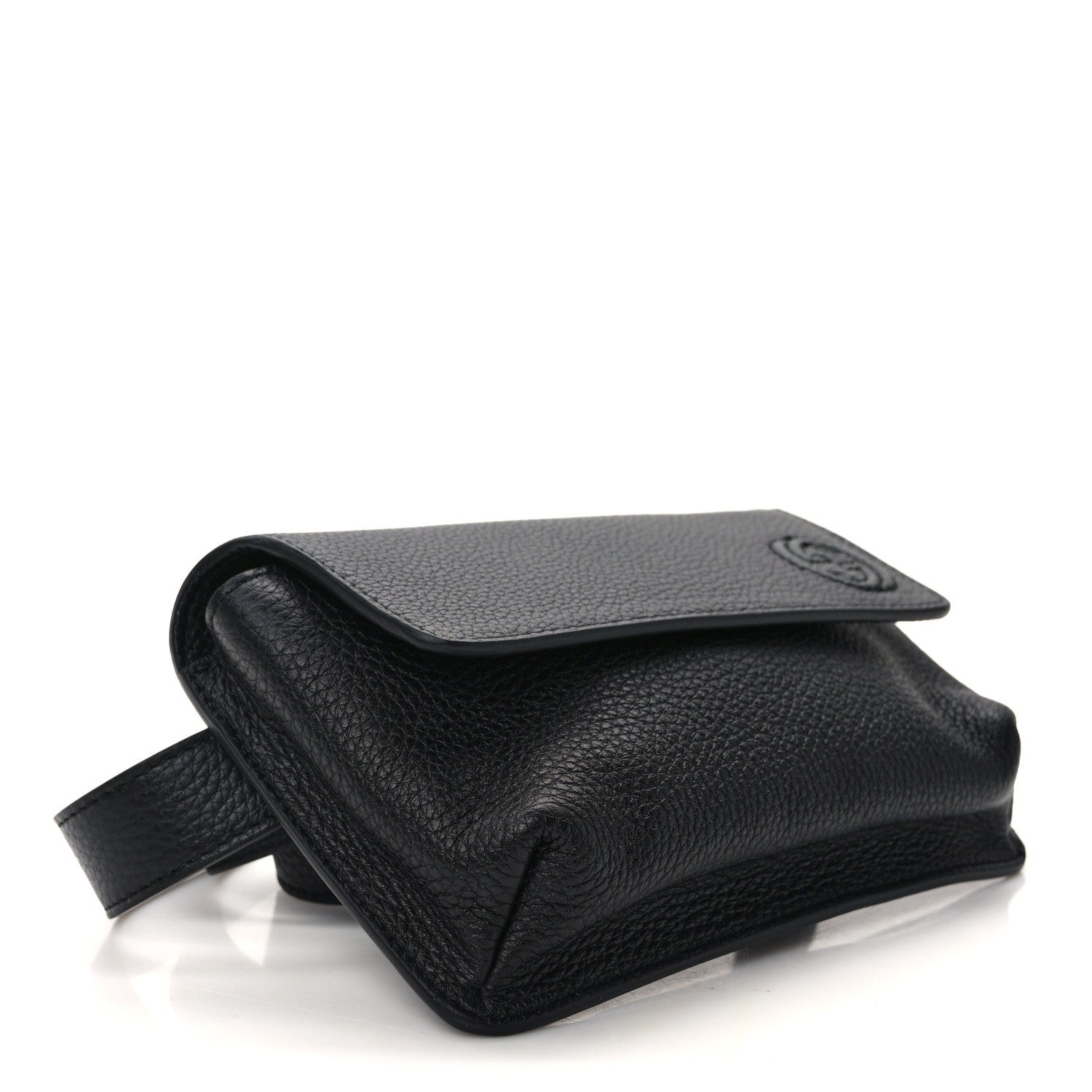 Gucci Pebbled Calfskin Soho Flap Belt Bag Black 4 of 11
