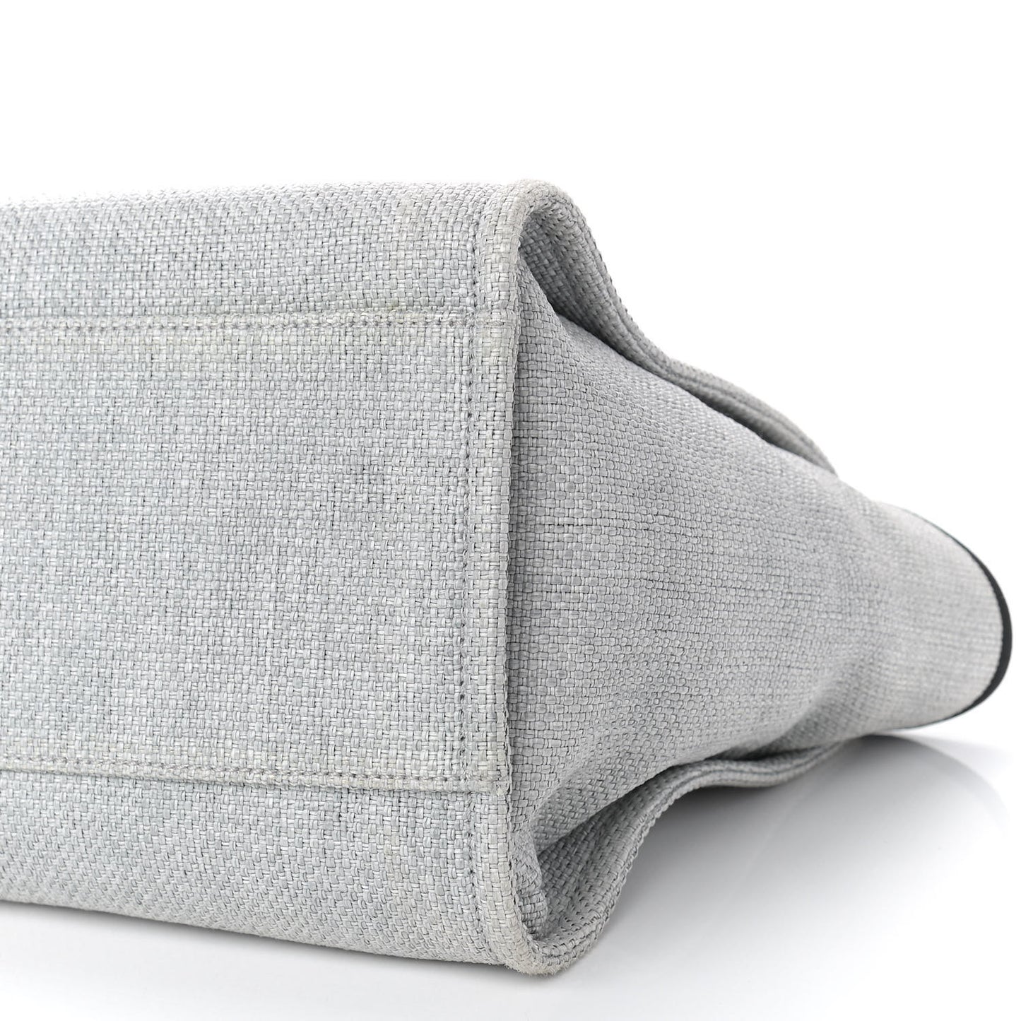 Woven Straw Raffia Medium Deauville Tote Grey