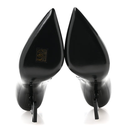 Saint Laurent Glazed Calfskin Opyum Ankle Boots 37 Black 6 of 9