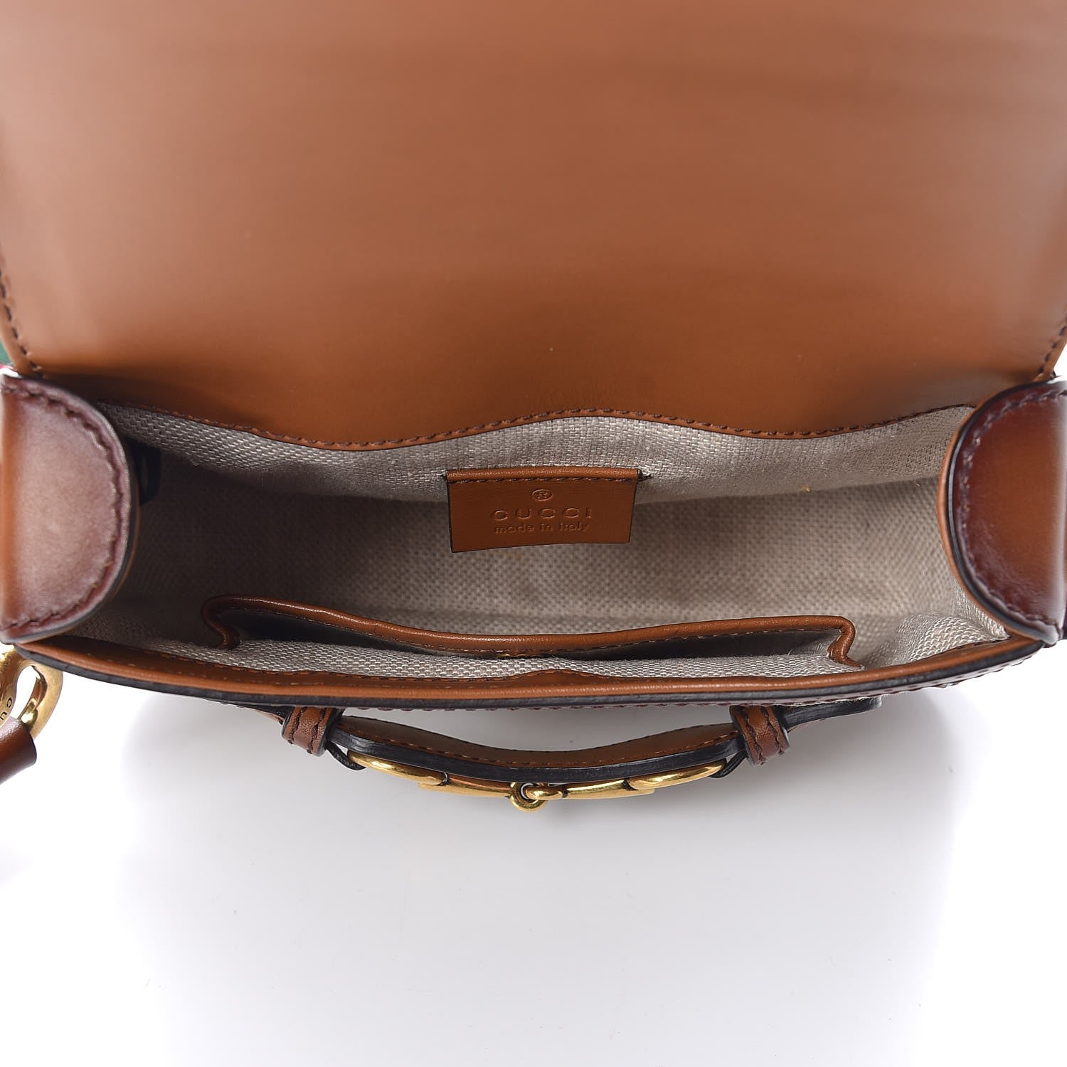 Gucci Monogram Small Lady Web Shoulder Bag Beige Cuir 3 of 5