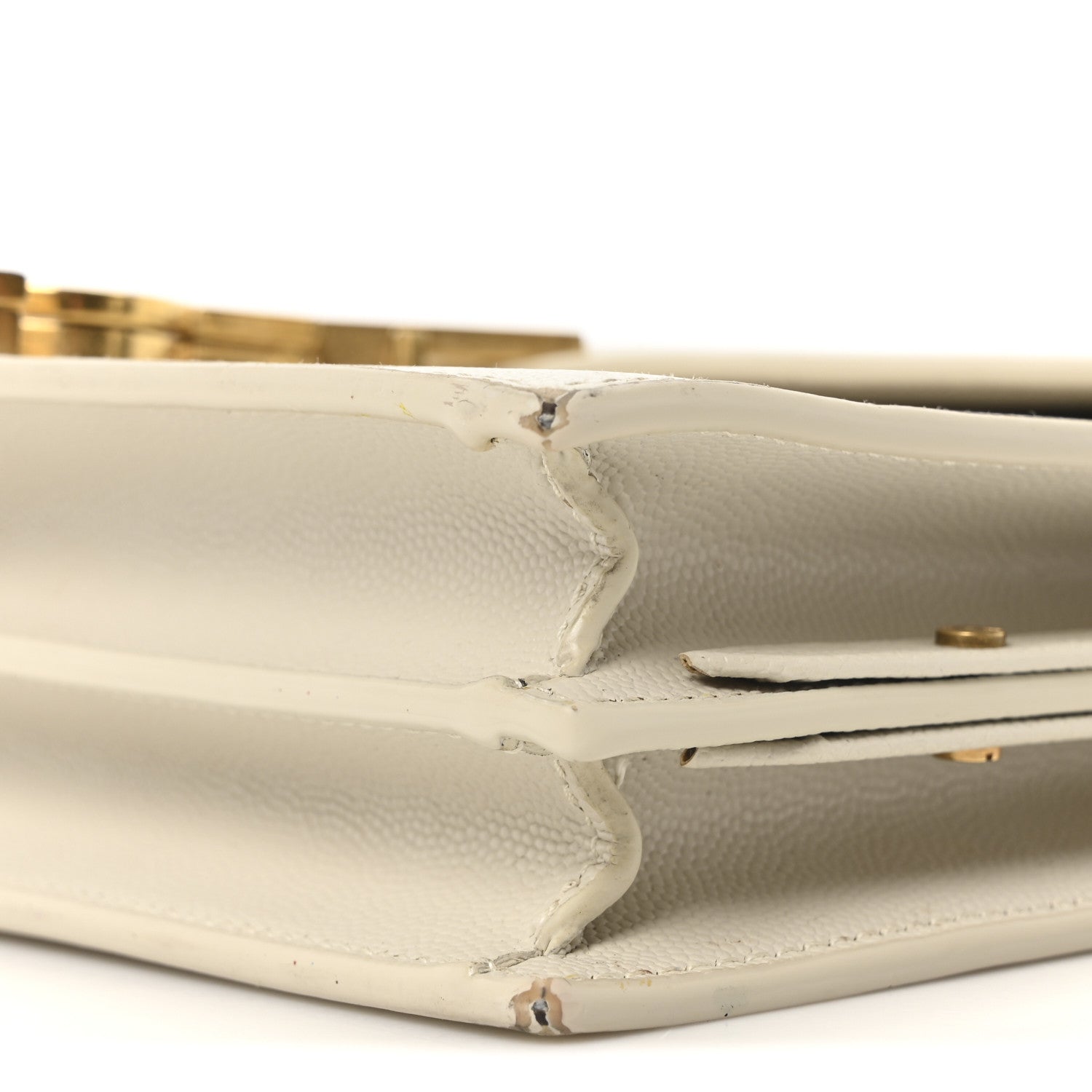 Saint Laurent Grain De Poudre Monogram Cassandra Clasp Bag Crema Soft 10 of 10