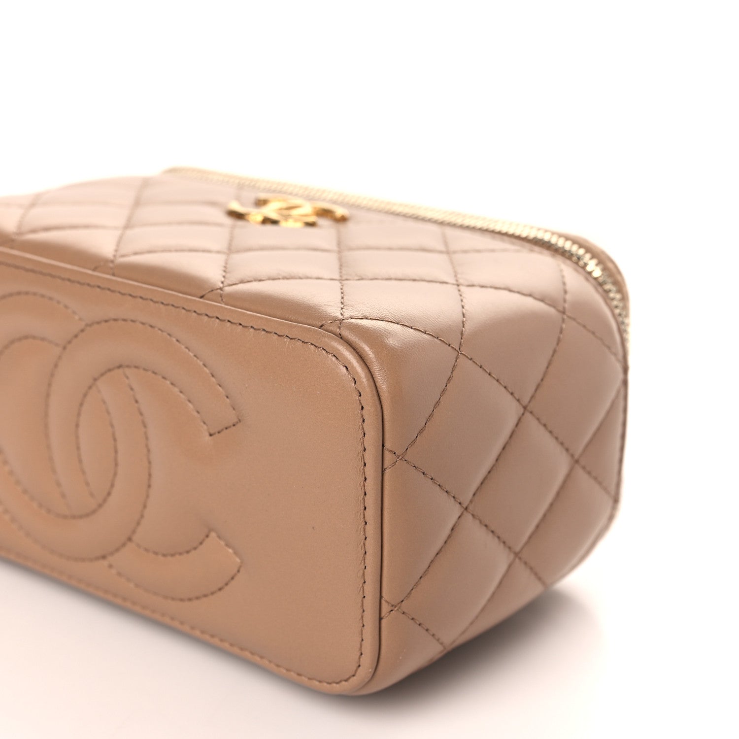 Chanel Lambskin Quilted Small Pillow Crush Vanity Case With Chain Beige 9 of 10