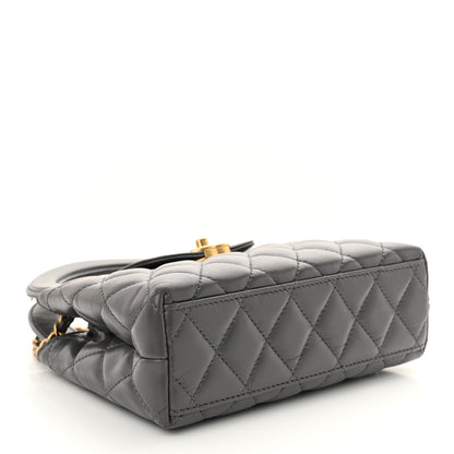 Chanel Shiny Aged Calfskin Quilted Nano Kelly Shopper Grey 3 of 10