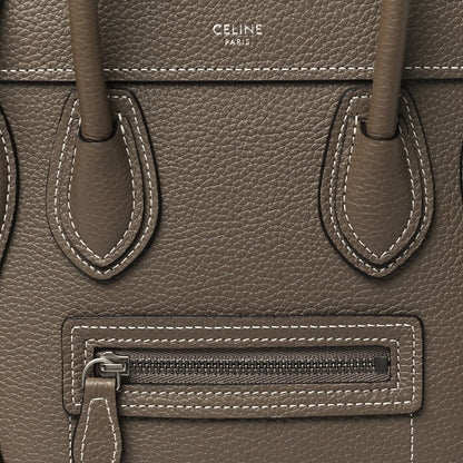 Celine Drummed Calfskin Nano Luggage Souris 9 of 11