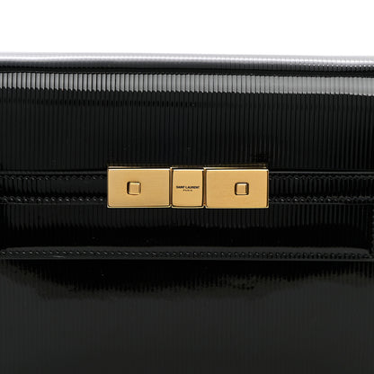 Saint Laurent Patent Linear Embossed Small Manhattan Shoulder Bag Black 6 of 8