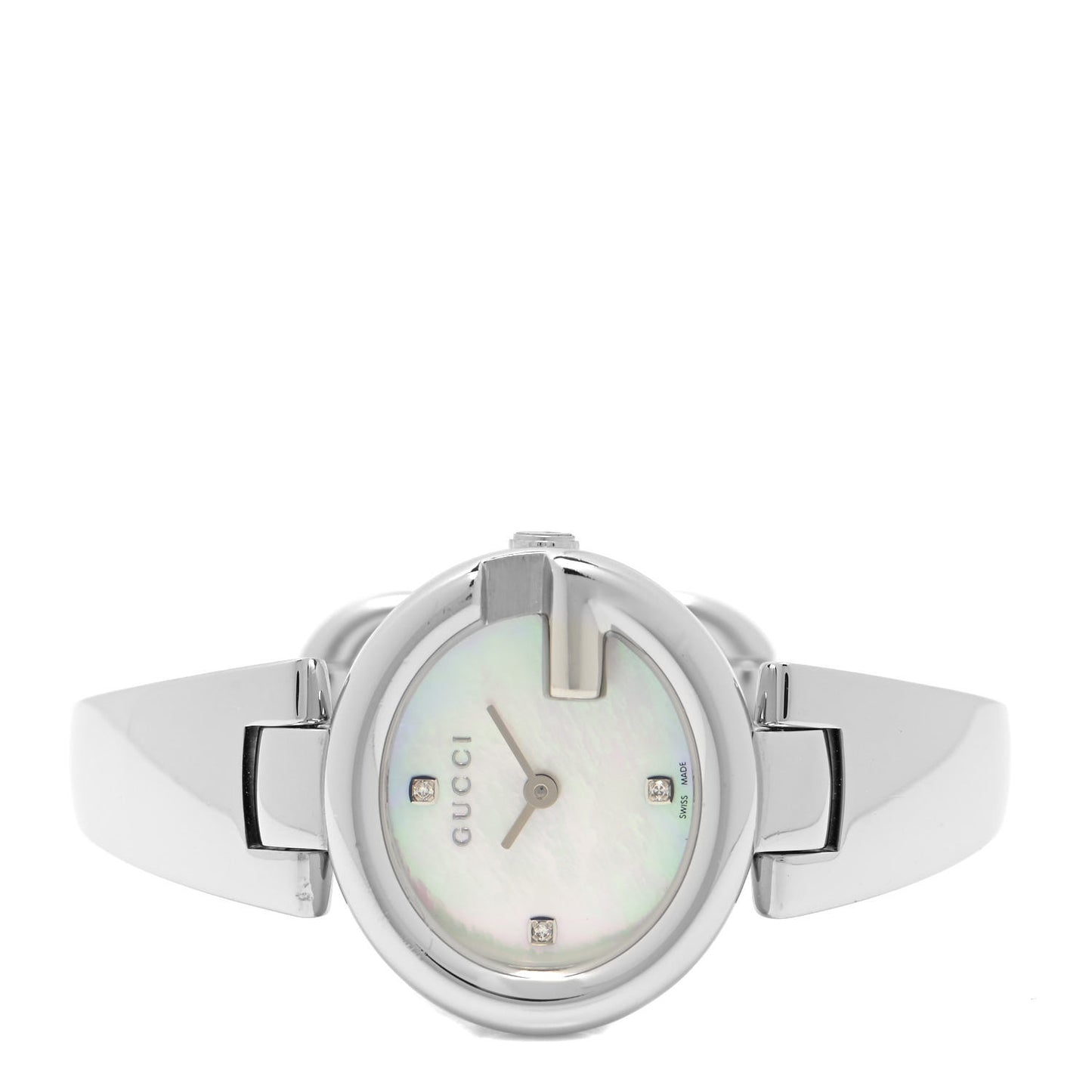 Stainless Steel Diamond Mother of Pearl 27mm Guccissima Quartz Watch