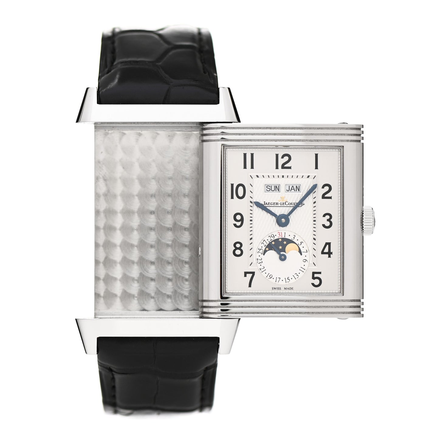 Stainless Steel Alligator 30mm Grande Reverso Calendar Manual Winding Watch Q3758420