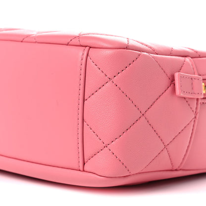 Chanel Lambskin Quilted Studded Quilted Vanity Case With Chain Rose 6 of 10