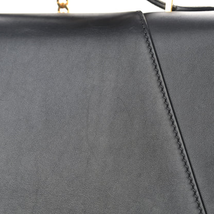 Versace Vitello Barocco Virtus Top Handle Shoulder Bag Black 10 of 12