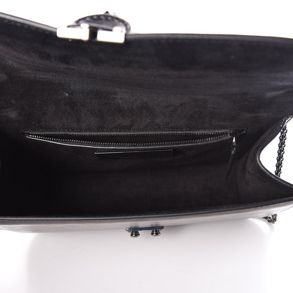 Valentino Garavani Craquele Calfskin Medium Glam Lock Rockstud Flap Black 5 of 10