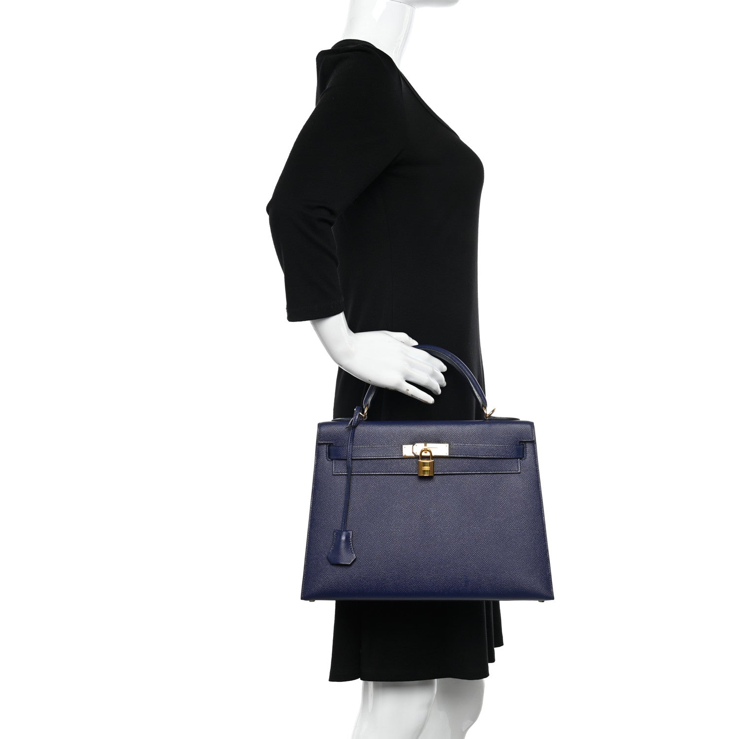 Hermes Epsom Kelly Sellier 32 Bleu Saphir 2 of 10