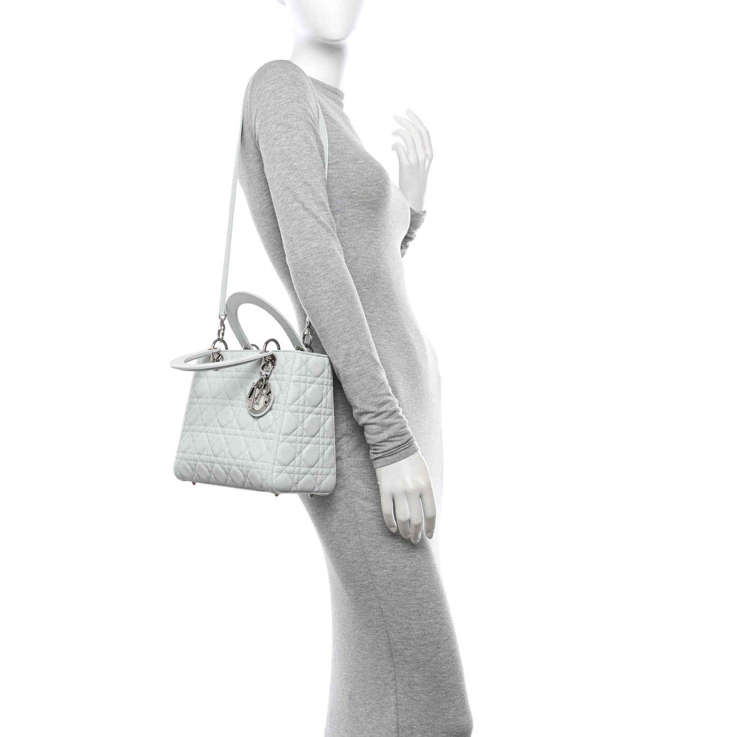 Christian Dior Grained Calfskin Cannage Medium Lady Dior 2 of 11