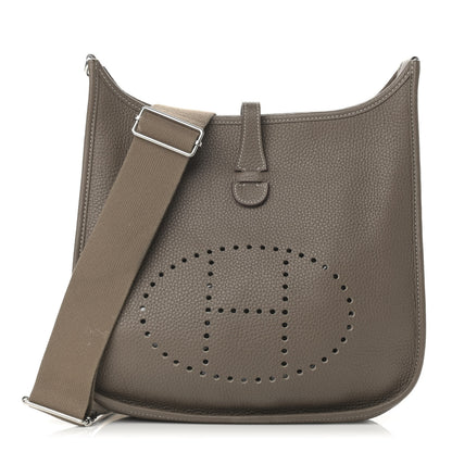 Hermes Taurillon Clemence Evelyne III PM Etoupe 1 of 15