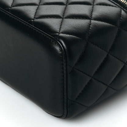 Chanel Lambskin Quilted Small Pearl Crush Vanity Case With Chain Black 10 of 11