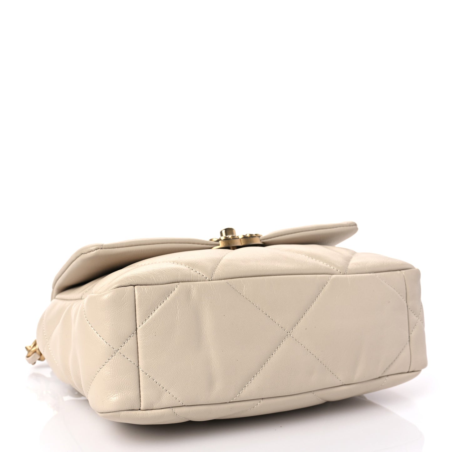 Lambskin Quilted Medium Chanel 19 Flap Light Beige