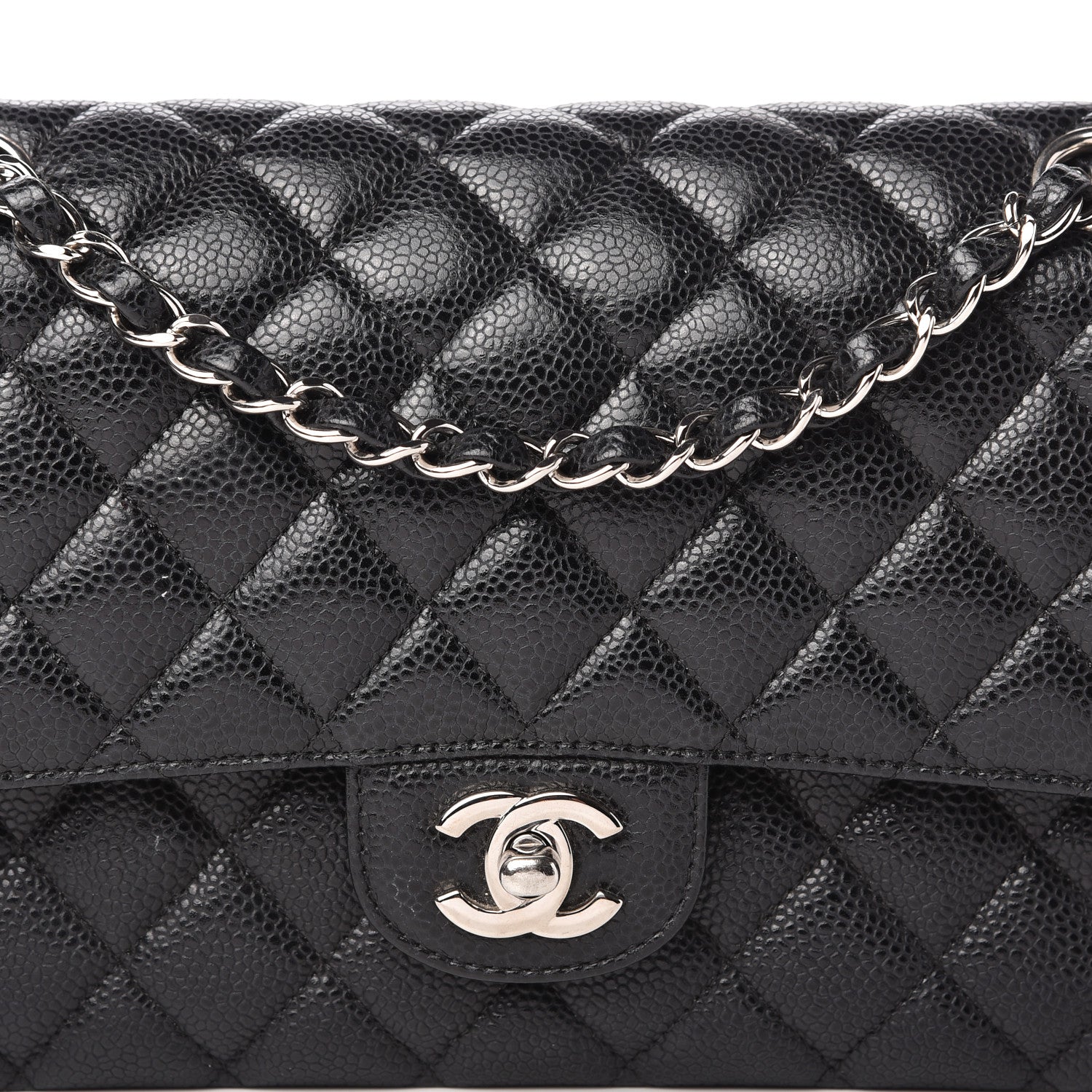 Chanel Caviar Quilted Medium Double Flap Black 10 of 11