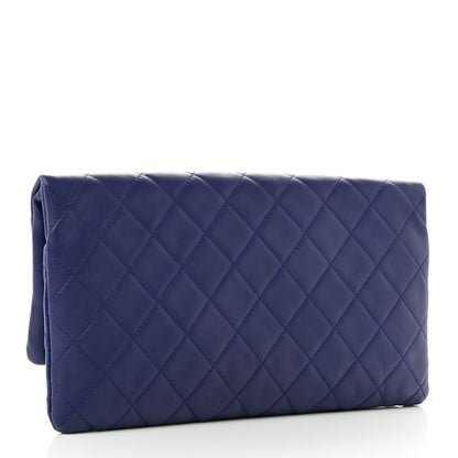 Chanel Lambskin Quilted CC Beauty Clutch Blue 3 of 7