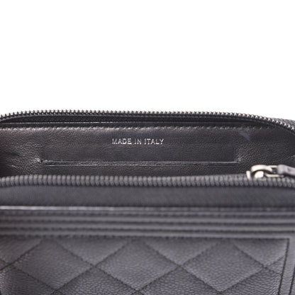 Chanel Caviar Quilted Small Boy Zip Around Wallet Black 8 of 11
