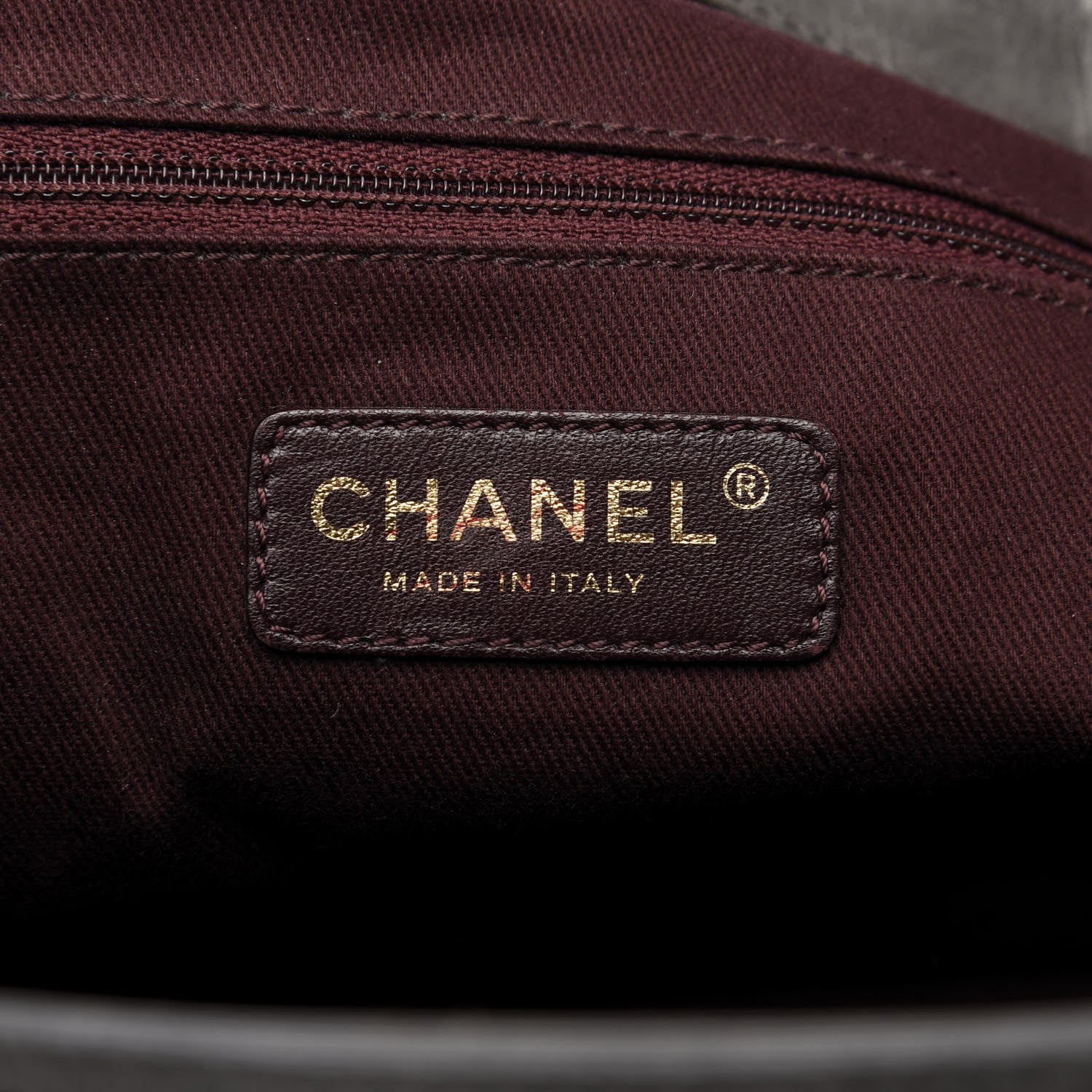 Chanel Glazed Calfskin Stingray Bindi CC Accordion Tote Grey 8 of 10