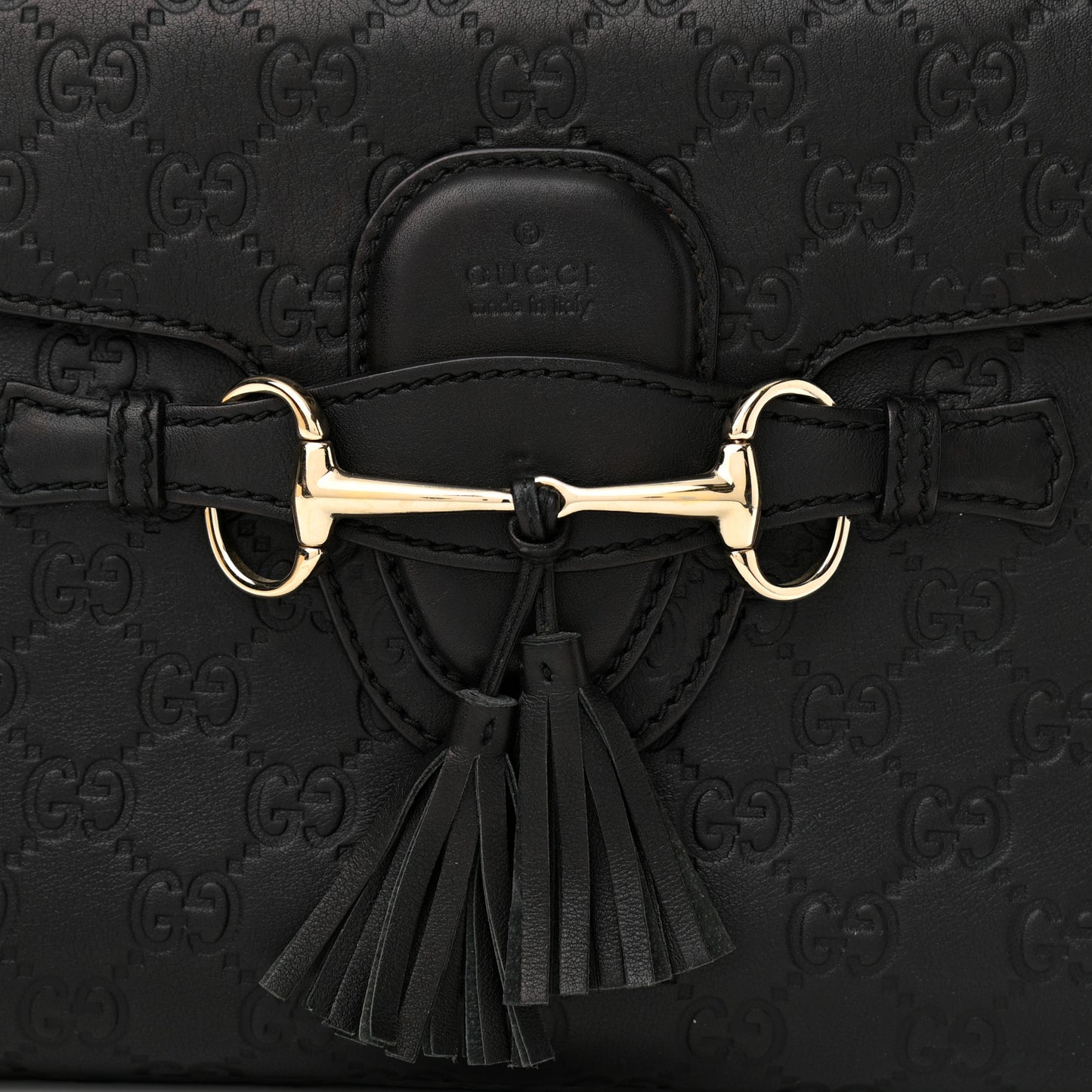 Microguccissima Medium Emily Chain Shoulder Bag Black