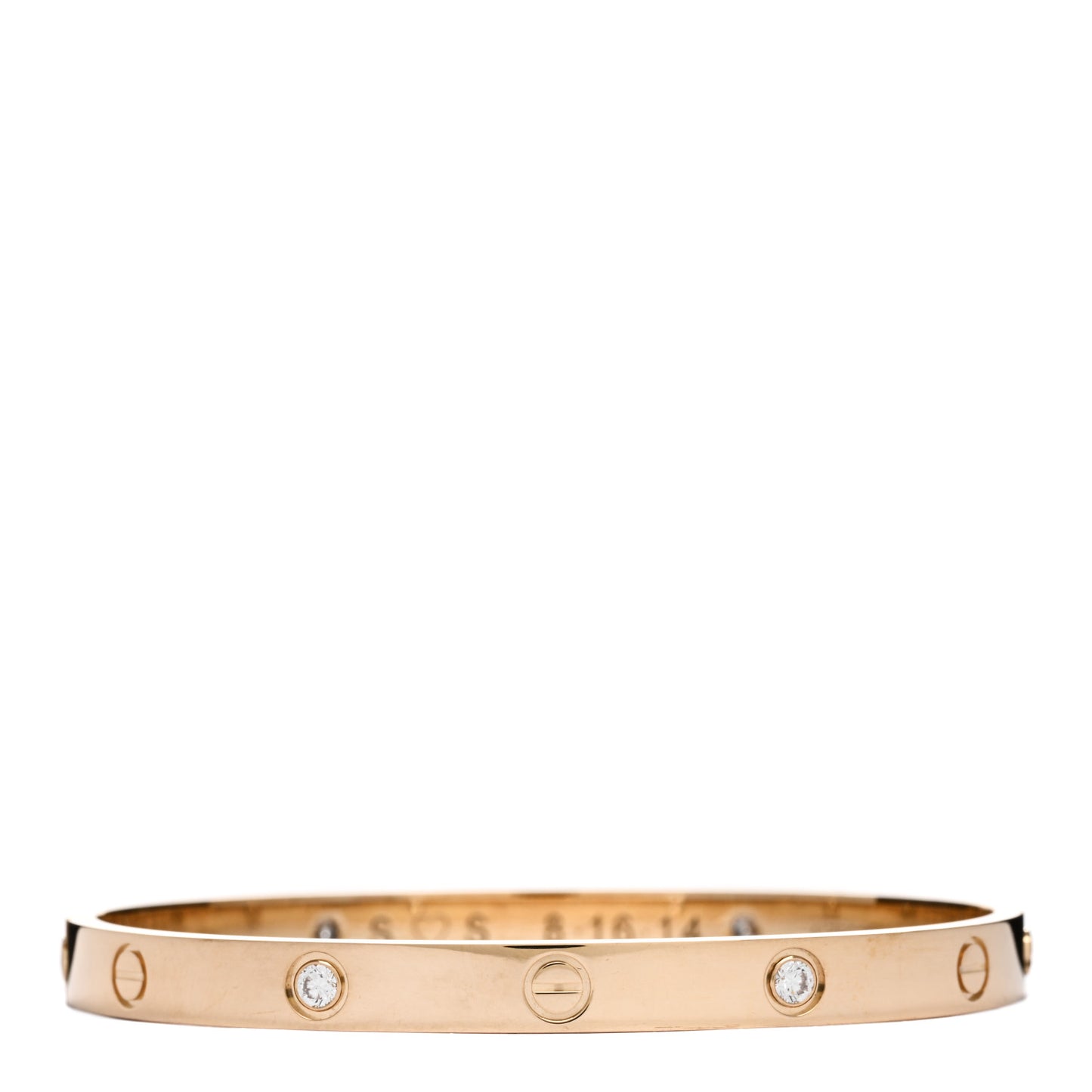 18K Yellow Gold 4 Diamond LOVE Bracelet 19