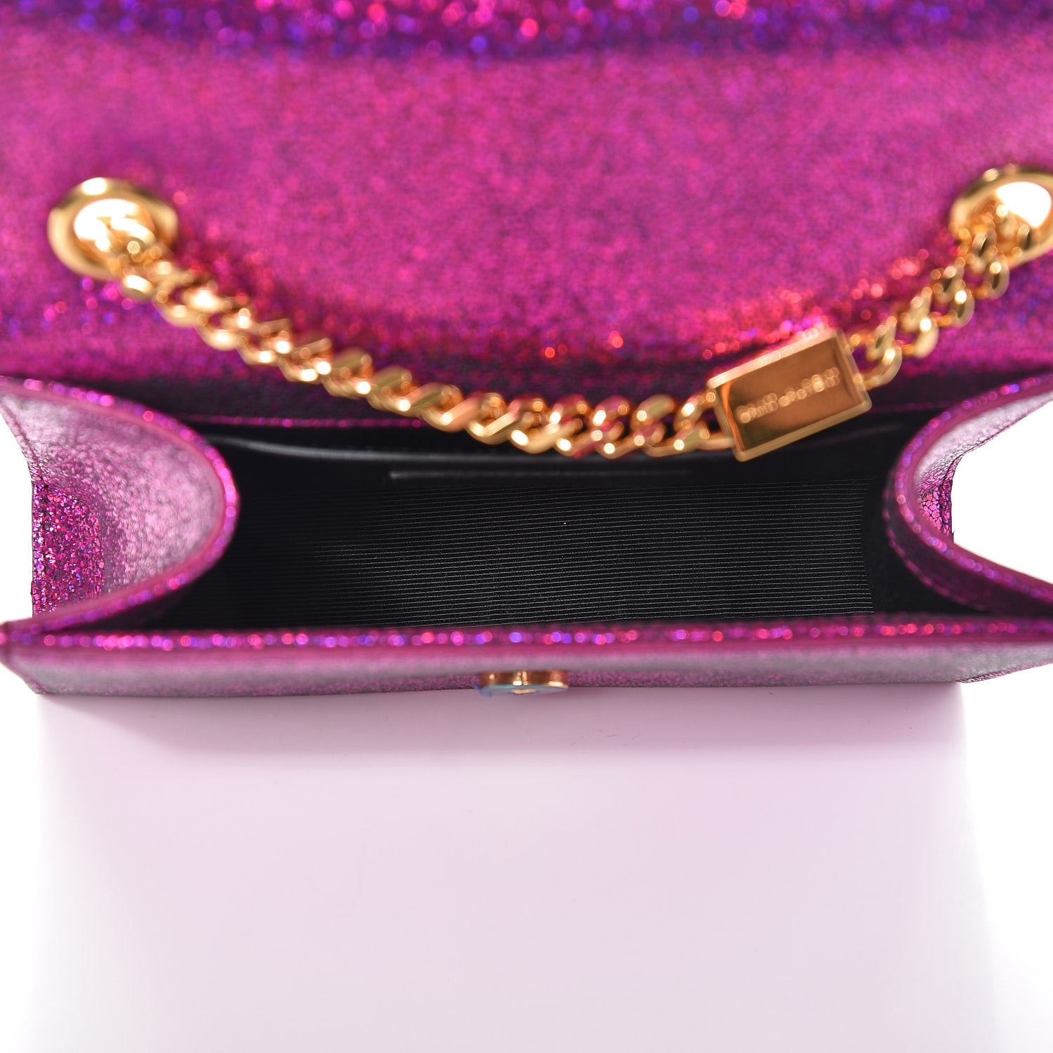 Saint Laurent Metallic Calfskin Small Classic Monogram Kate Satchel Fuchsia 5 of 7