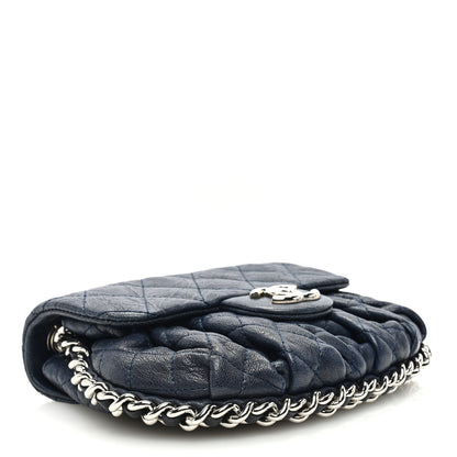 Chanel Washed Lambskin Mini Chain Around Messenger Navy Blue 4 of 9