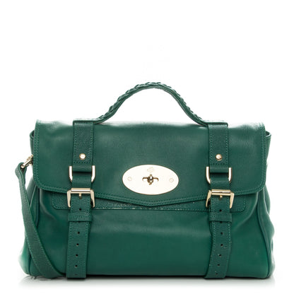 Mulberry Micrograin Calfskin Lizard Printed Medium Alexa Emerald 1 of 10