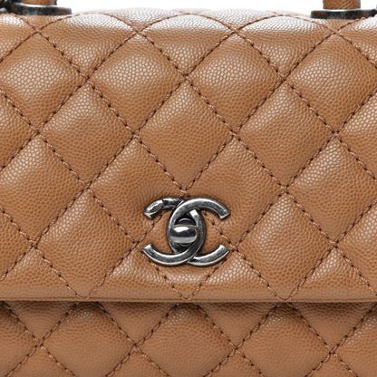 Chanel Caviar Quilted Mini Coco Handle Flap Camel 8 of 12