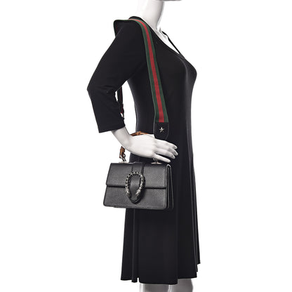 Gucci Dollar Calfskin Crystal Web Mini Dionysus Bamboo Top Handle Bag Black Black Diamond 2 of 10