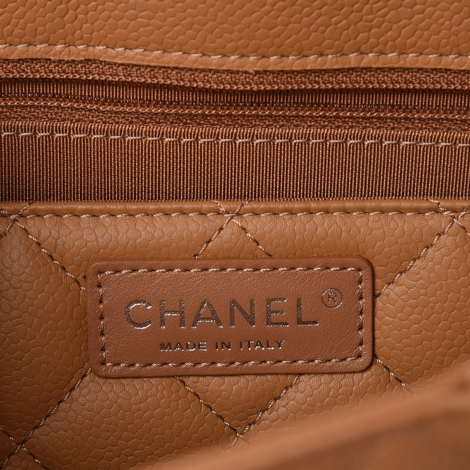Chanel Caviar Quilted Large CC Box Shopping Tote Camel 6 of 10