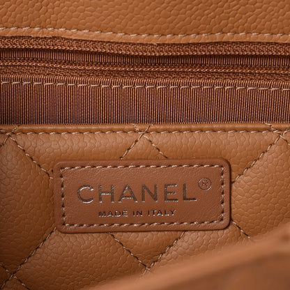 Chanel Caviar Quilted Large CC Box Shopping Tote Camel 6 of 10