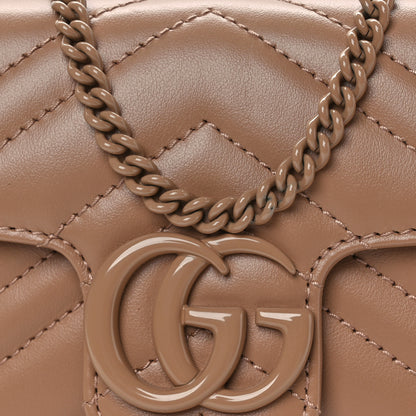 Gucci Calfskin Matelasse Monochrome Super Mini GG Marmont Shoulder Bag Camelia 8 of 11