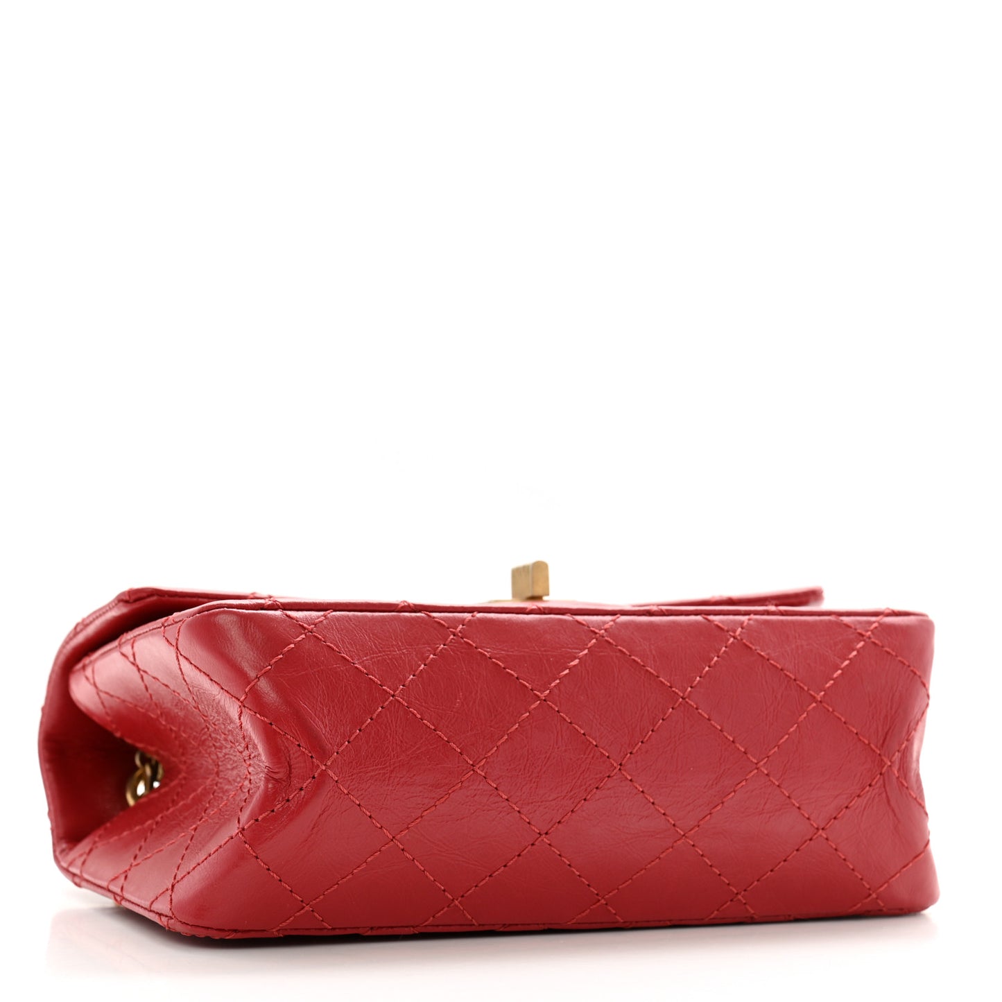 Aged Calfskin Quilted 2.55 Reissue Mini Flap Red